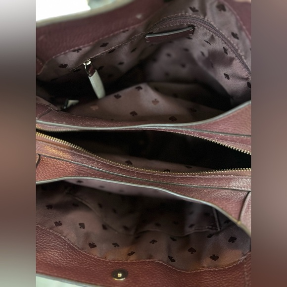 Kate Spade Deep Burgundy Lena Triple Compartment Shoulder Bag - Picture 9 of 11
